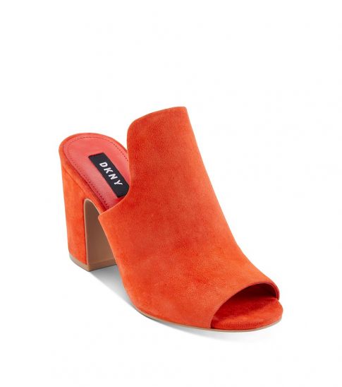 orange mule heels