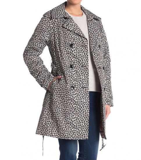 kate spade leopard trench coat