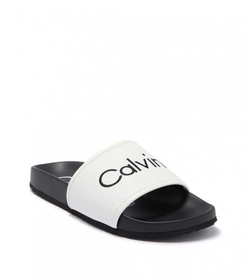 Calvin Klein White Pepito Slides