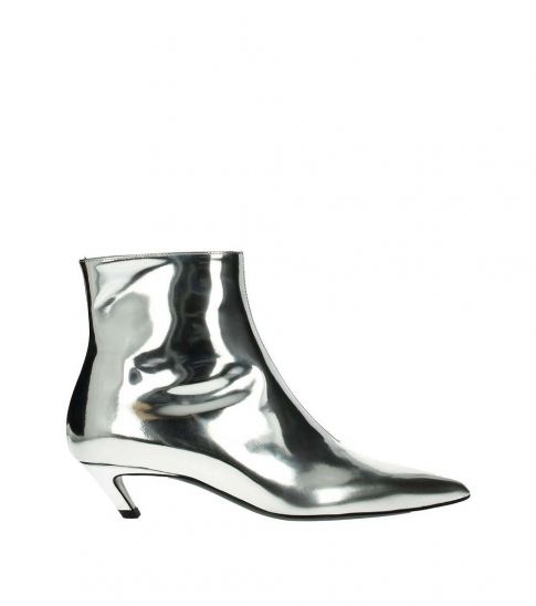 silver leather booties