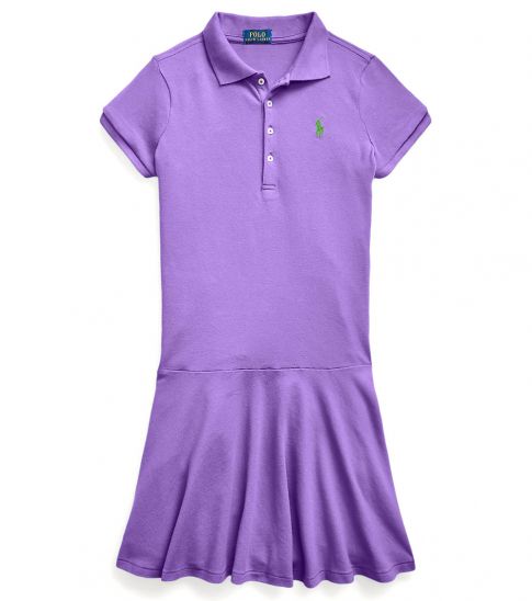stretch mesh polo dress