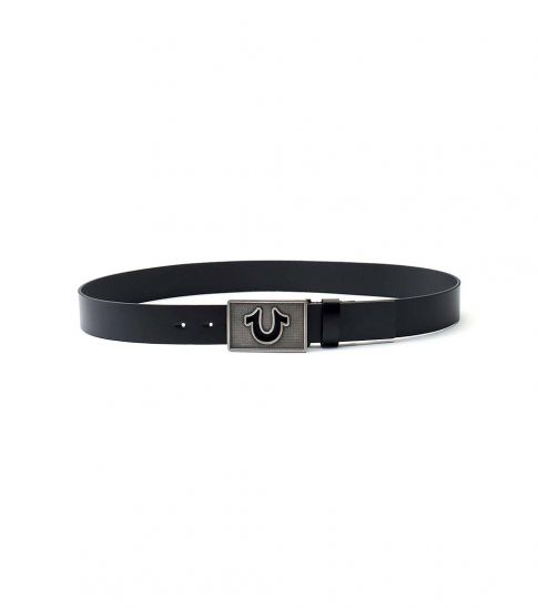 True Religion Black Horseshoe Buckle Belt