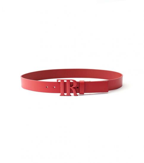 True Religion Red Signature Buckle Belt 