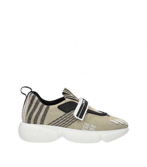 prada gold sneakers