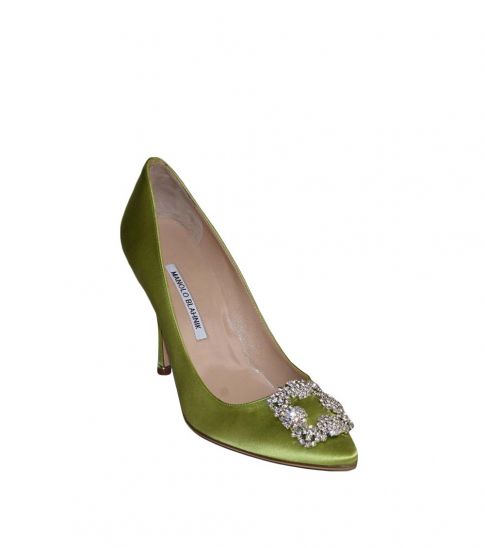 Manolo Blahnik Apple Green Hangisi Heels For Women Online India At Darveys Com