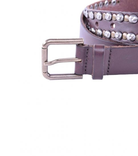 Dolce & Gabbana Dark Brown Stud Leather Belt
