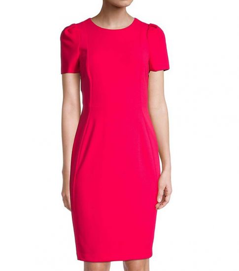 calvin klein short sleeve sheath dress