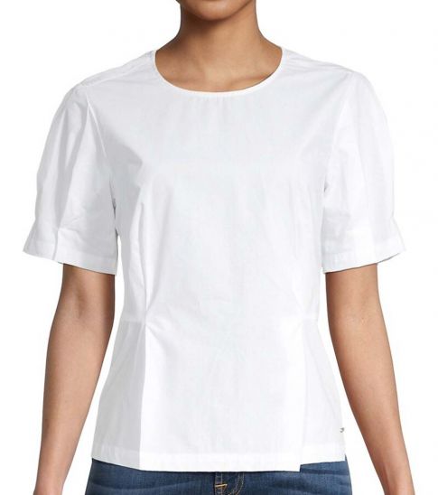 DKNY White Short-Sleeve Peplum Top for 