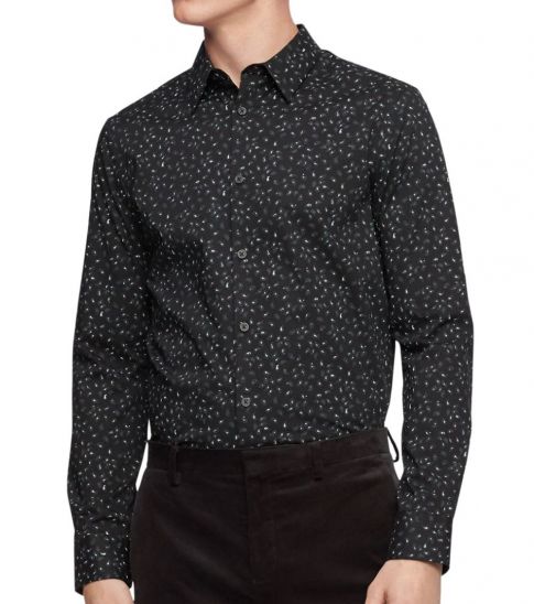 calvin klein black button down shirt