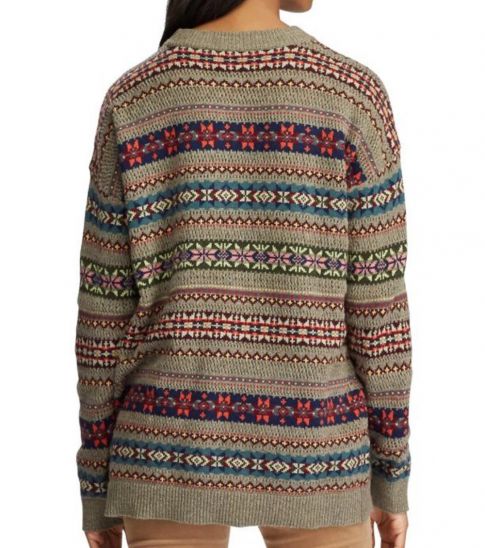 Ralph Lauren Beige Fair Isle Cotton-Blend Sweater for Women Online ...