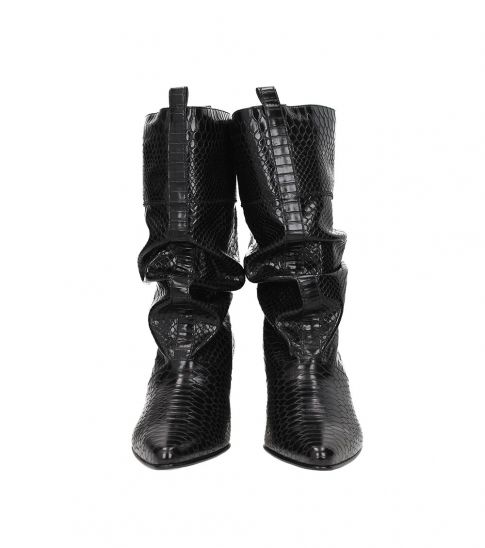 black snake print booties