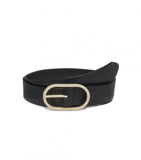 Calvin Klein Black Solid Oval Logo Belt For Women Online India At Darveys Com