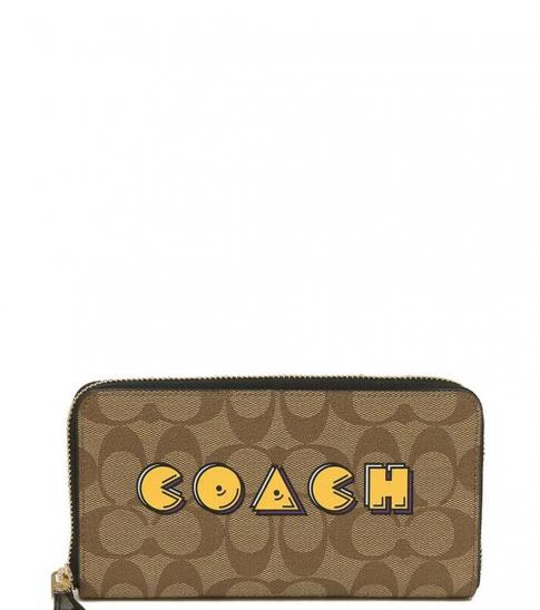 coach zip around wallet khaki Coach Khaki Pac Man Zip Around Wallet for Women Online India at 0