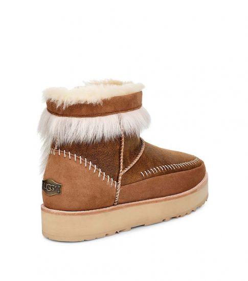 fluff punk shearling & leather booties