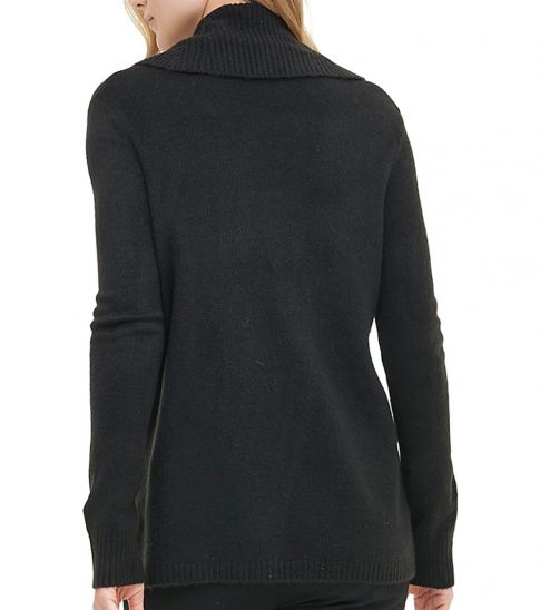 black cowl neck sweater