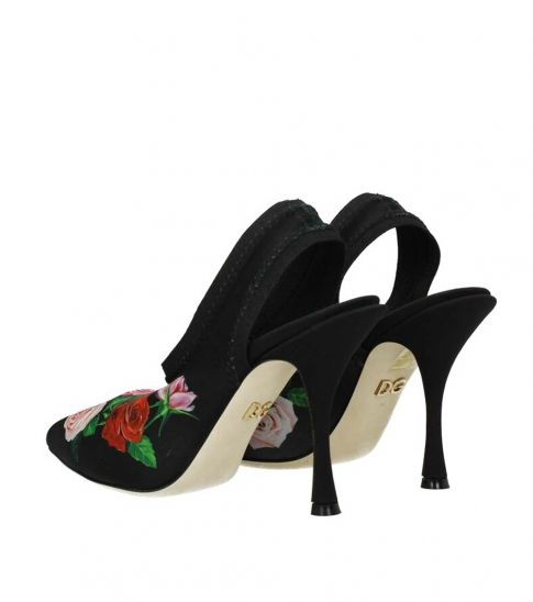 black floral heels
