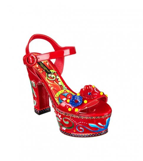 red floral heels