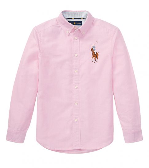 Ralph Lauren Boys Pink Big Pony Oxford 
