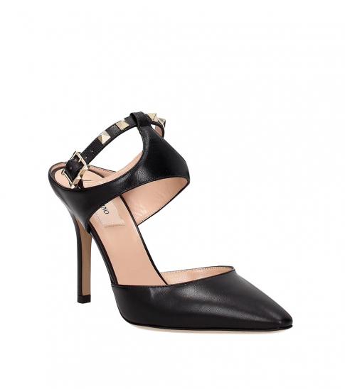 valentino rockstud ankle strap court heels