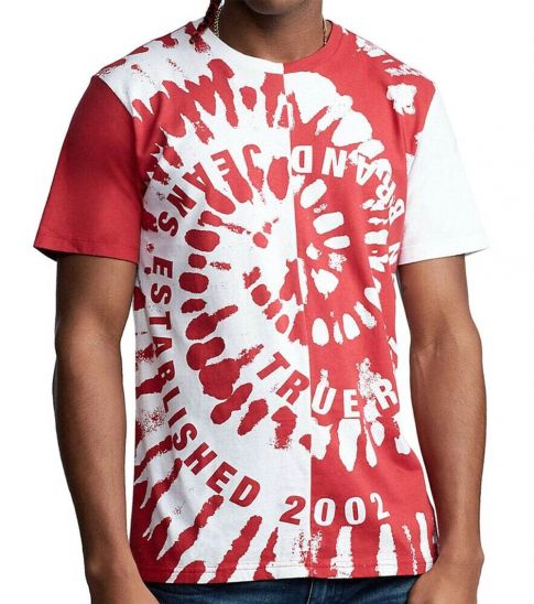 True Religion Red Split Tie Dye T Shirts For Men Online India At Darveys Com