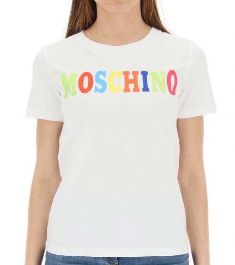 Moschino White Logo T-Shirt for Women 
