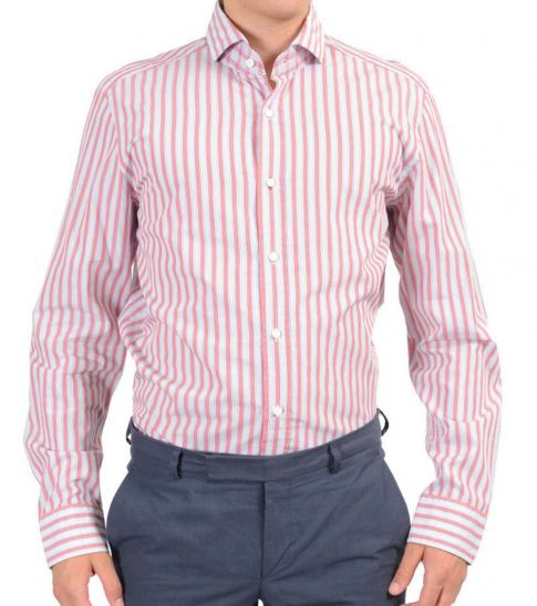 Pink striped dress shirt clearance