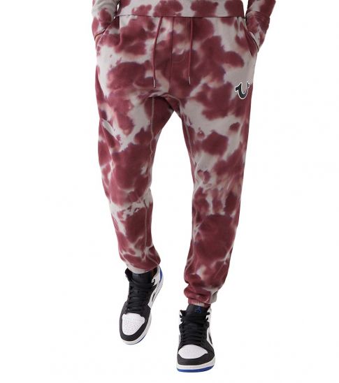 True Religion Grey Tie Dye Logo Jogger 