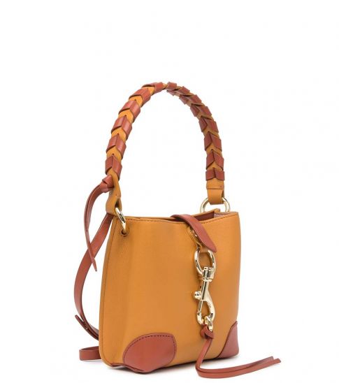 megan mini feed bag with whipstitch