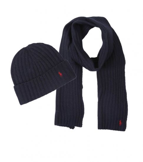 ralph lauren men's hat scarf set