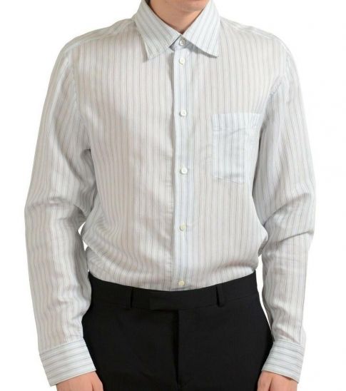 Armani Collezioni White Striped Silk Casual Shirt For Men Online India At Darveys Com