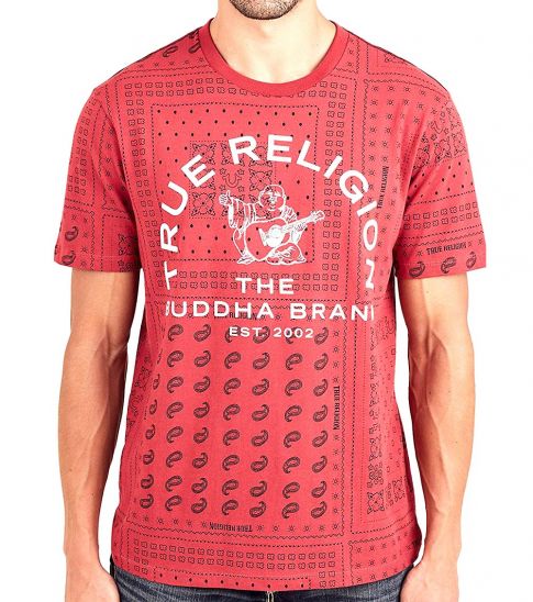 True Religion Red Bandana Logo T-Shirt 