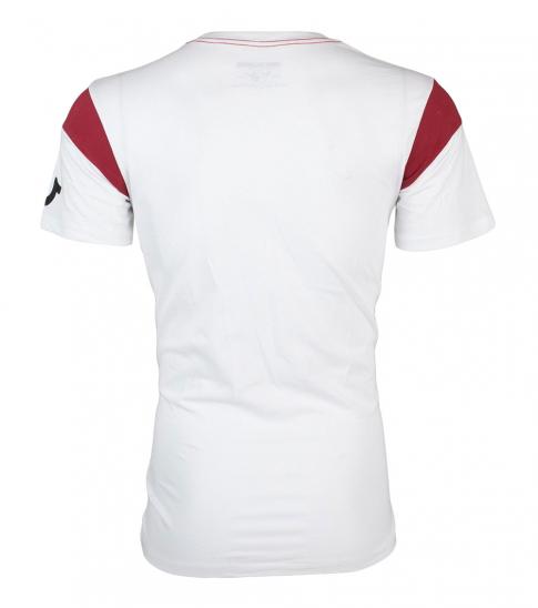 white and red true religion shirt