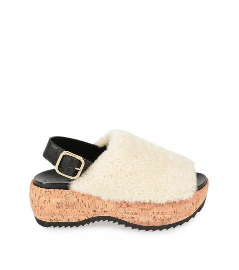 slingback fur sandals