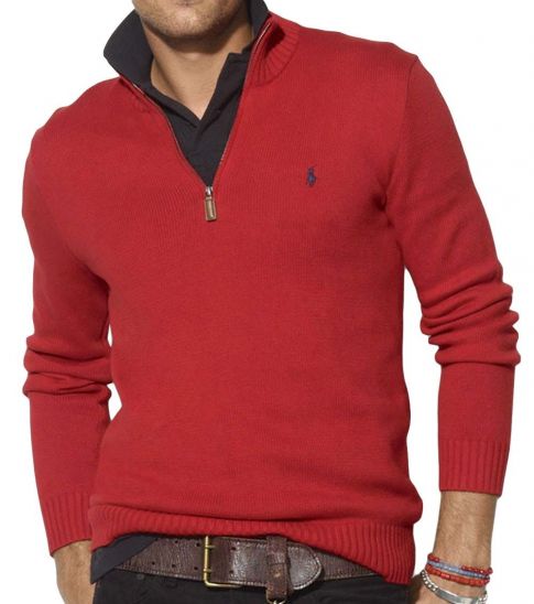 red ralph lauren half zip sweater