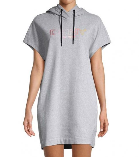 DKNY Pearl Ombre Logo Hoodie Dress for