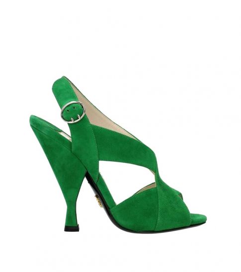green slingback heels