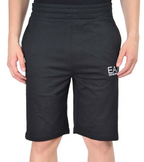 Emporio Armani Black Flat Front Shorts 
