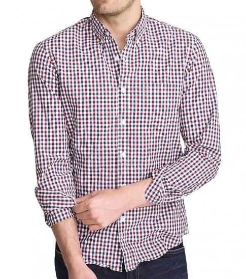 J.Crew Burgundy Indigo Gingham Regular 