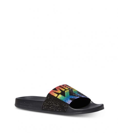 rainbow michael kors slides
