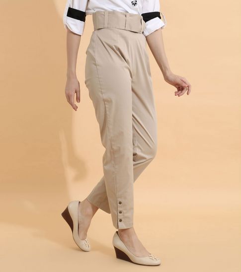 High Waist Mockup Belt Pants 