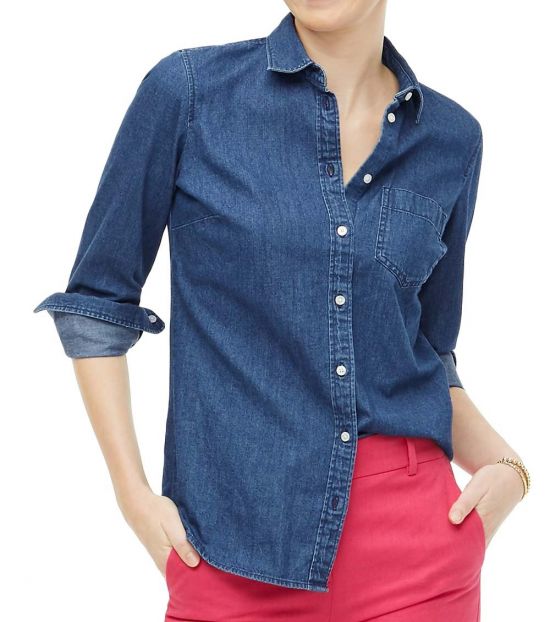 J.Crew Denim Classic Fit Chambray Shirt 