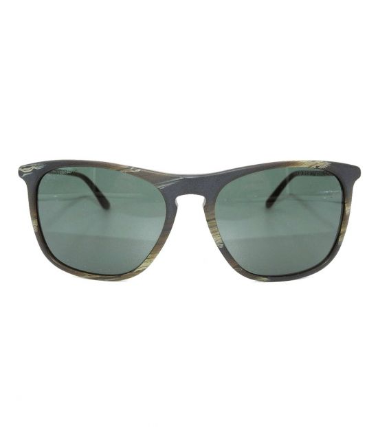 Giorgio Armani Striped Grey Horn Square Sunglasses