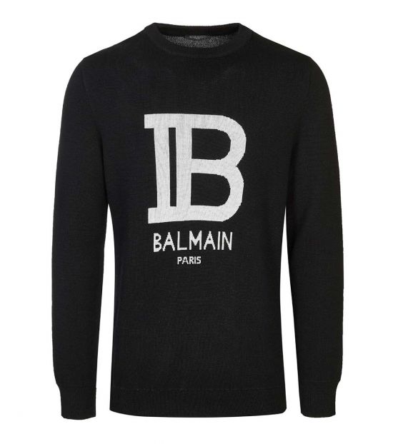 Balmain Black Logo Pullover Sweater For Men Online India At Darveys Com Shop heren hoodies van balmain bij farfetch.