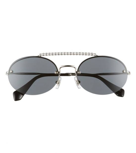 Miu Miu Grey Evolution Round Sunglasses