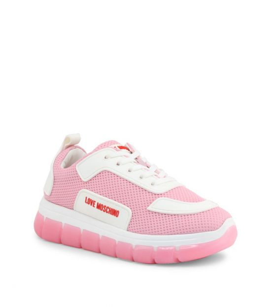 Love Moschino Pink Mesh Logo Sneakers for Women Online India at Darveys.com