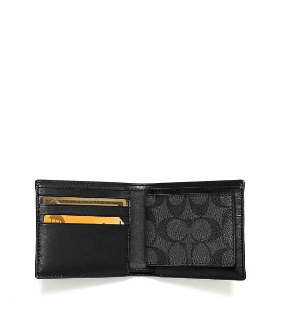Coach Grey Signature Compact Wallet