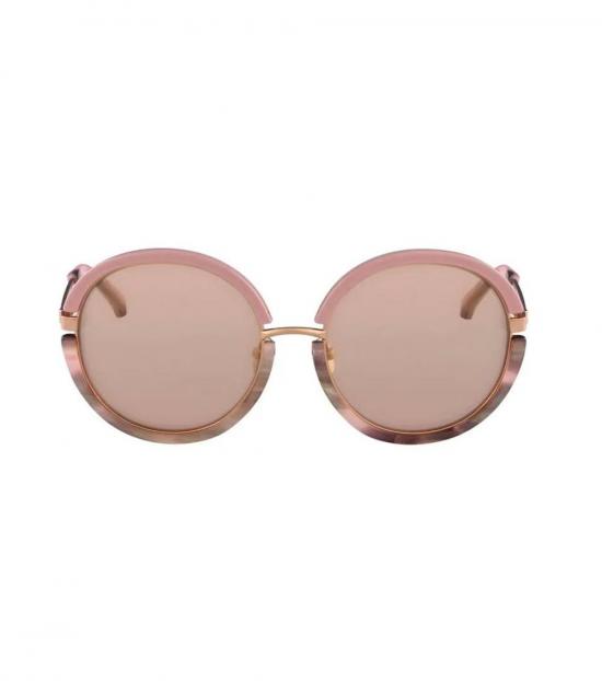 Calvin Klein Pink Brown Blush Horn Sunglasses