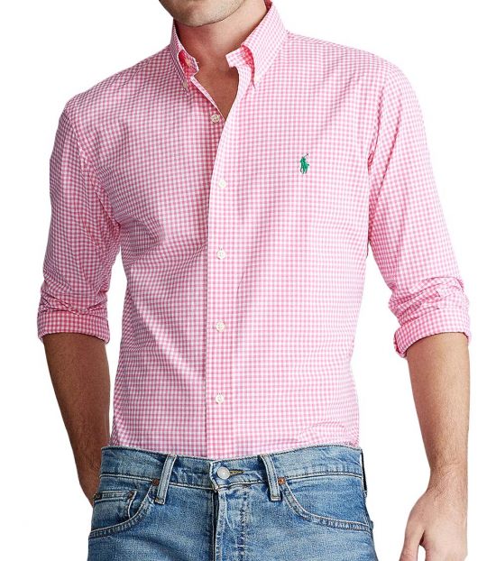 ralph lauren pink plaid shirt