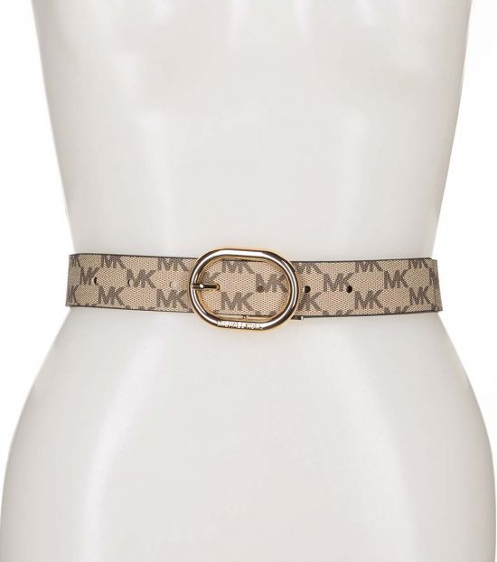 white and gold michael kors belt