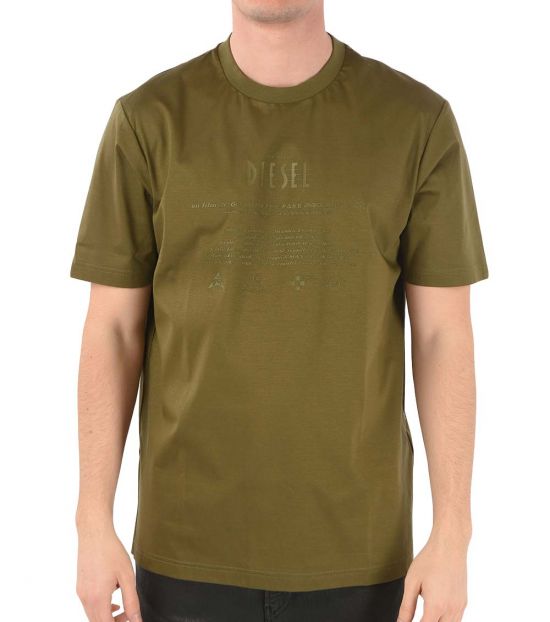 Diesel Military Green Cotton T-Just-E7 T-Shirt